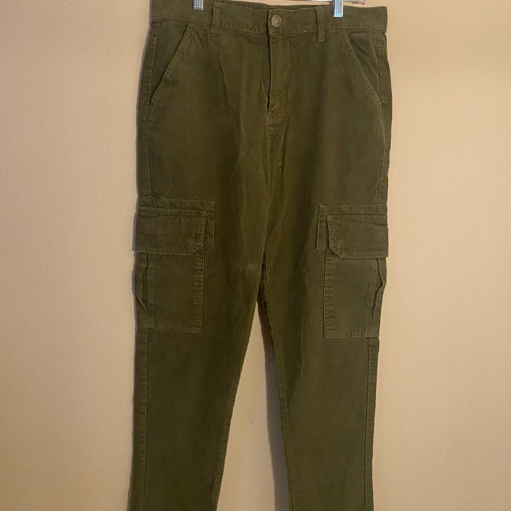 New Look Olive Green Corduroy Cargo Pants